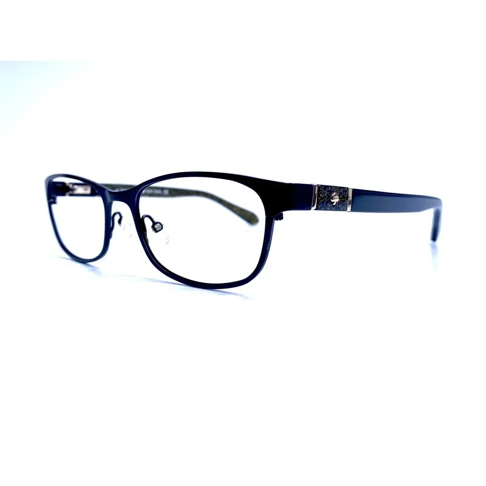 Kate Spade NY Black Oval Metal W Glitter Temples Eyeglasses Jayla 0003 52 17 135